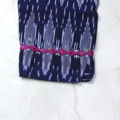 Katha Ikkat - Pink Applique