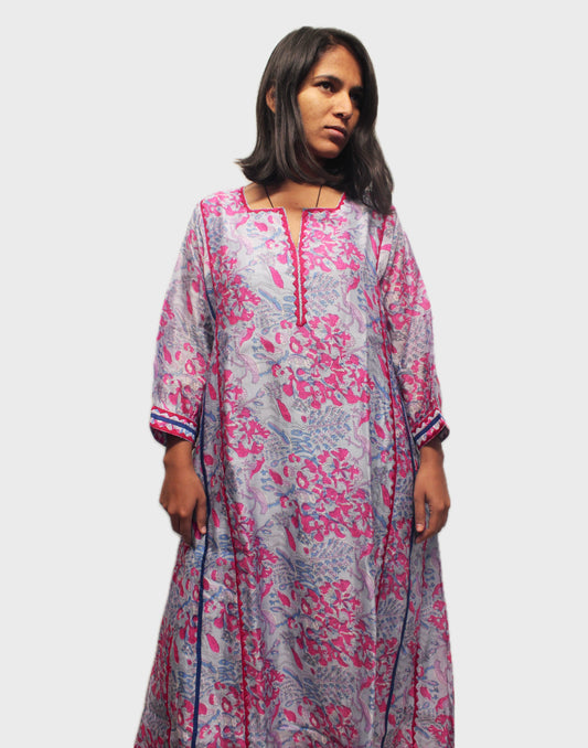 Designer Embroidered Silk Kurta for Women