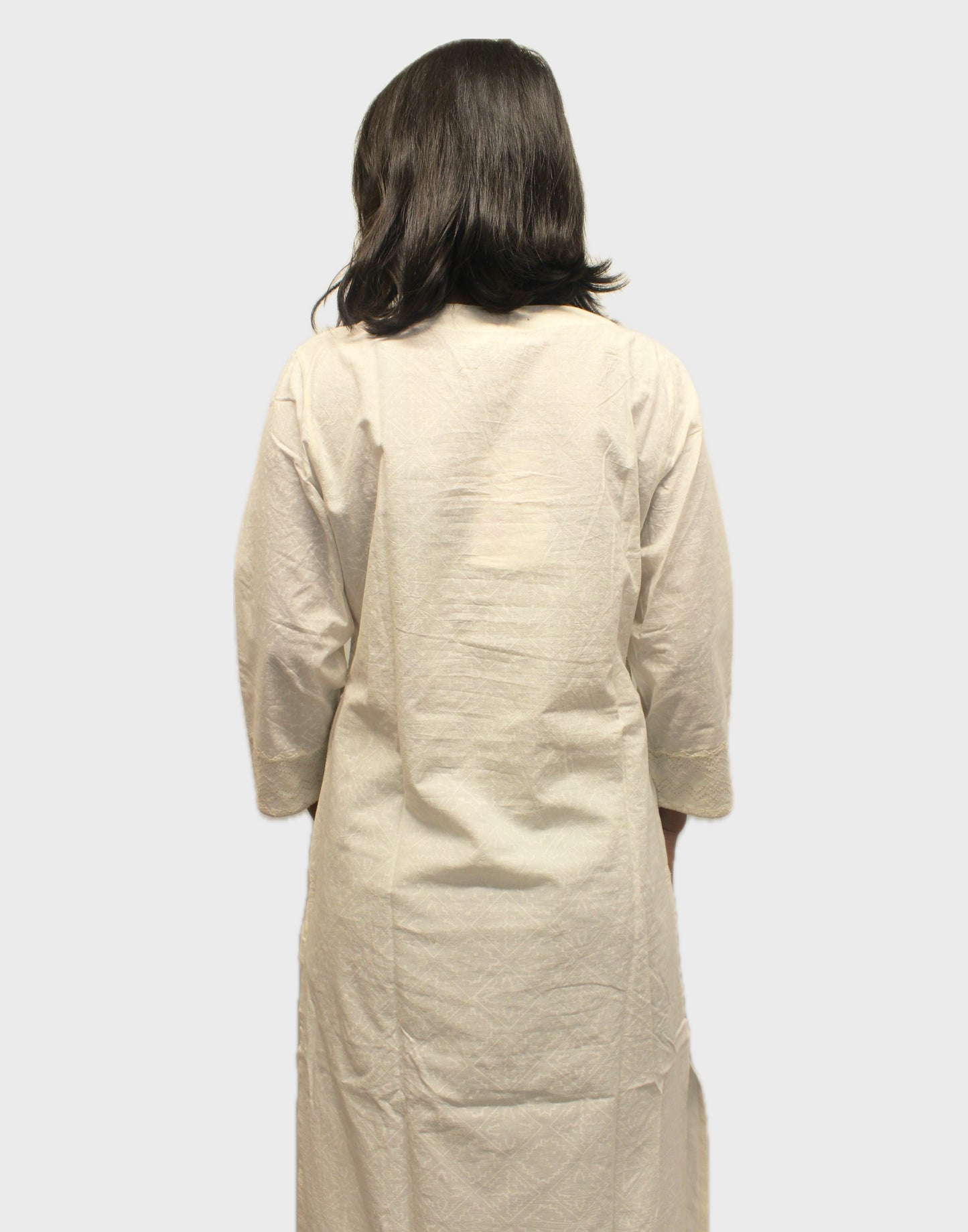 Tanka Appliqué Kurta - Off White