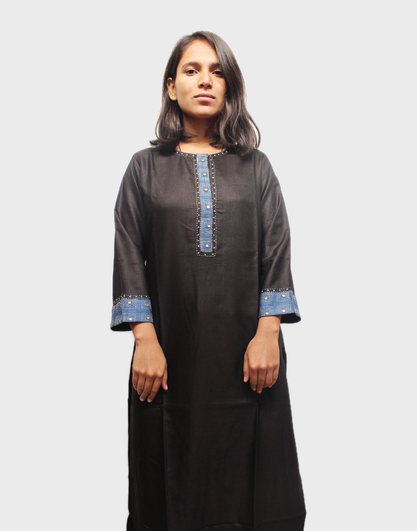 Handcrafted Embroidered Silk Kurta