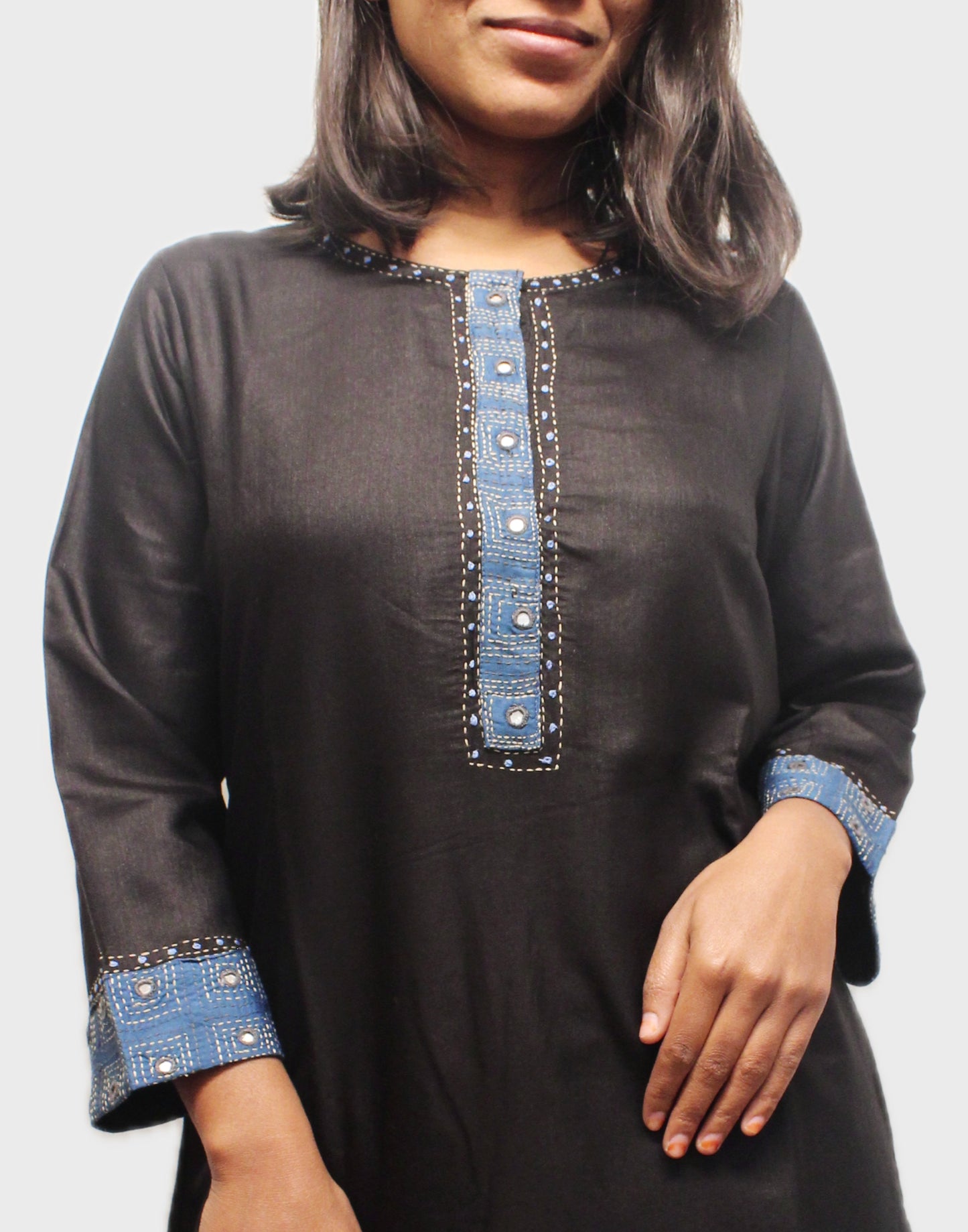 Handcrafted Embroidered Silk Kurta