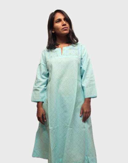 Sky Blossom Handcrafted Kurta