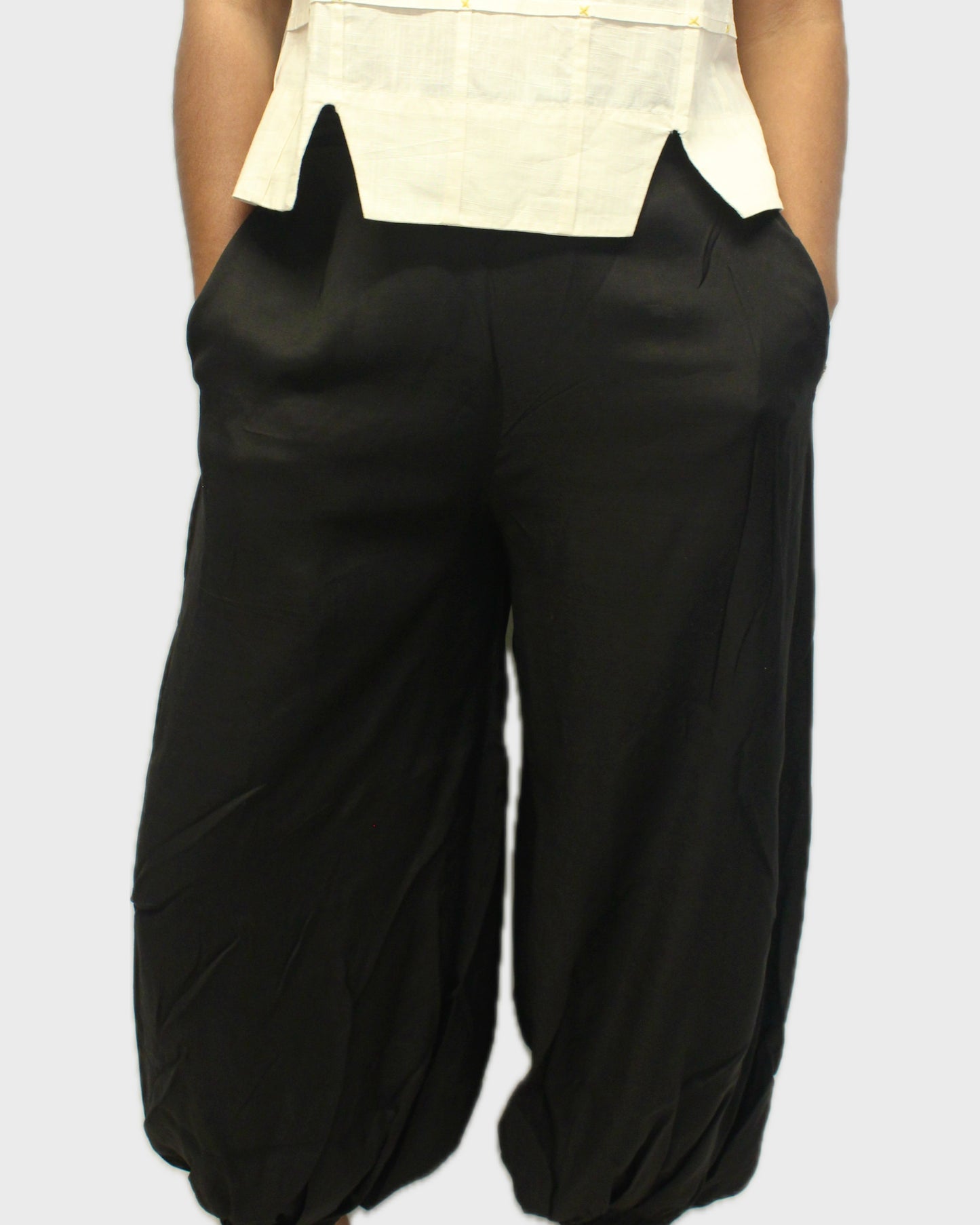 LuxeStitch: Silk Pants with Chain Stitch Detail