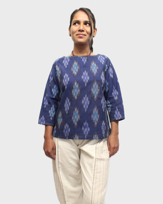 Weave & Wonder: Handcrafted Ikkat Top