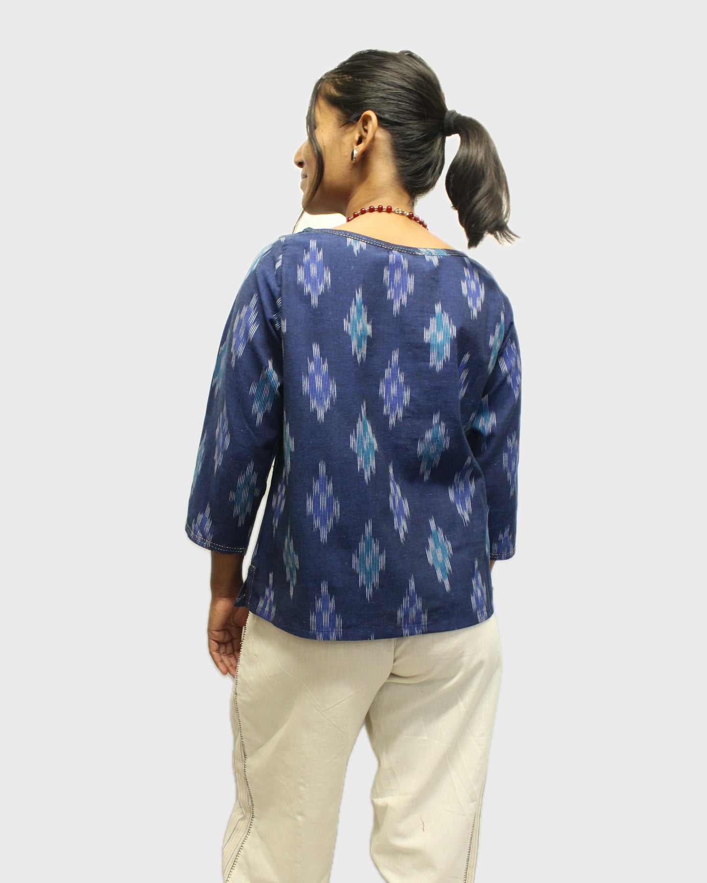 Weave & Wonder: Handcrafted Ikkat Top