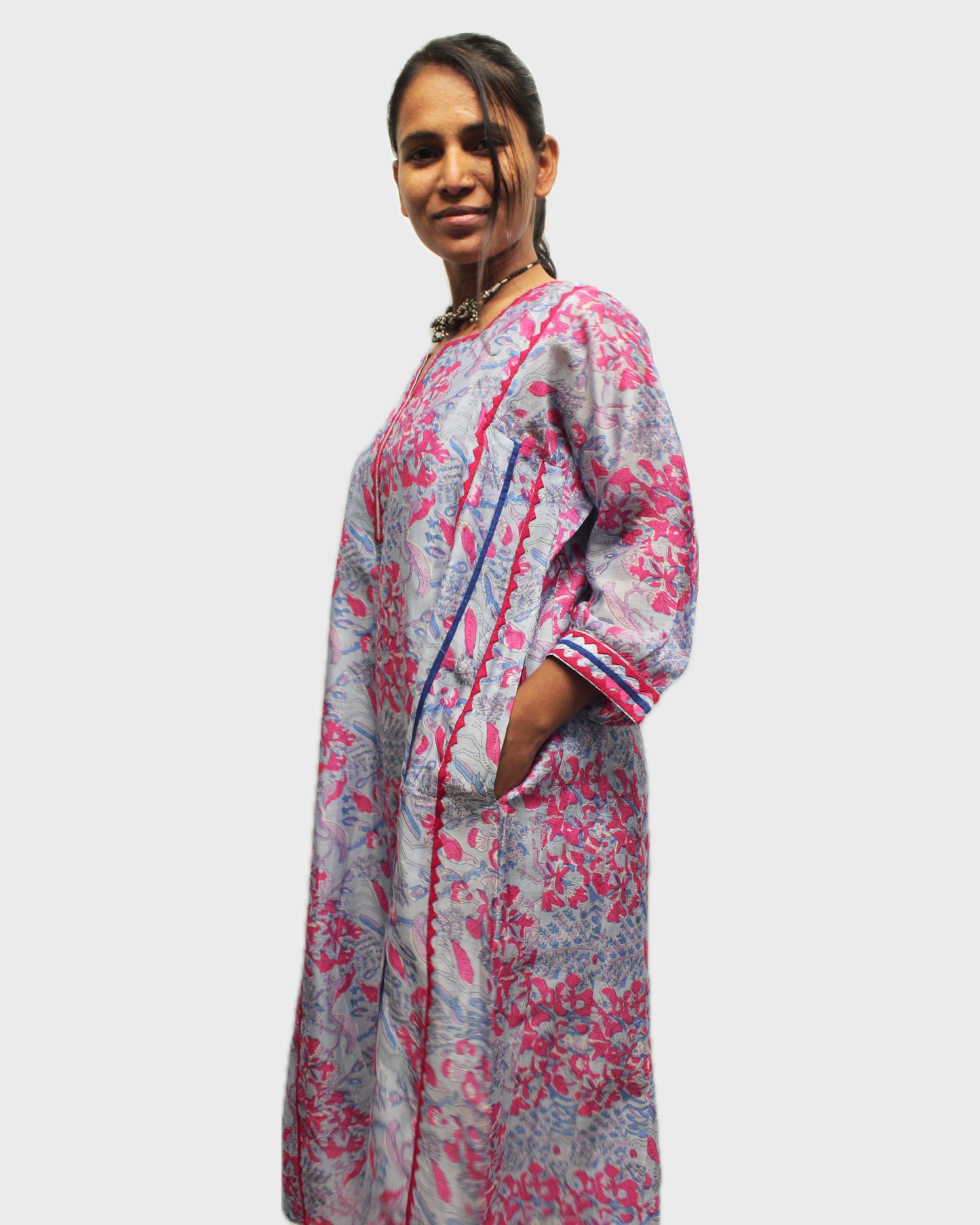 Designer Embroidered Silk Kurta for Women