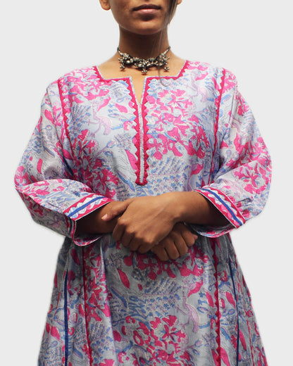 Designer Embroidered Silk Kurta for Women