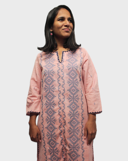 Chandrika Handwoven Kurta - Light Pink