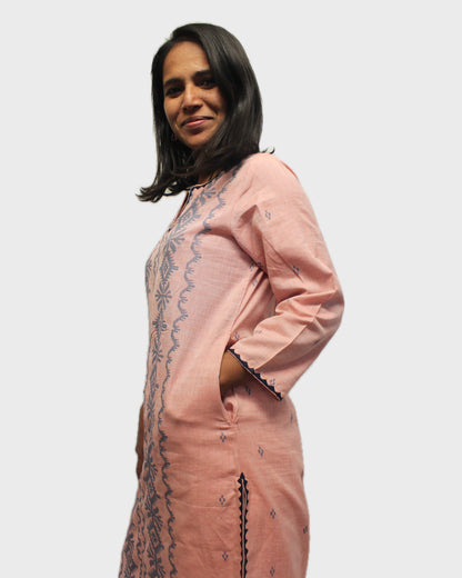 Chandrika Handwoven Kurta - Light Pink