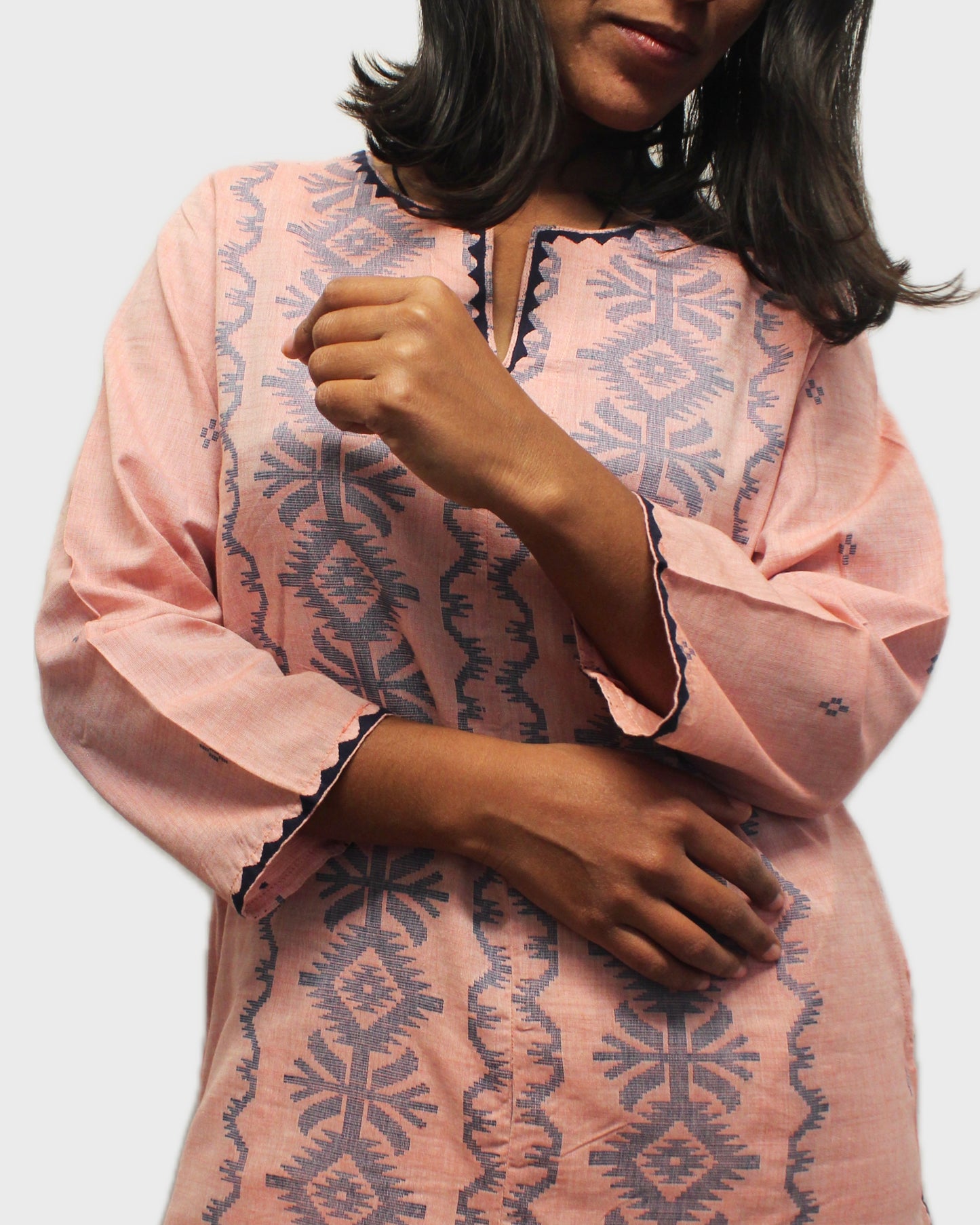 Chandrika Handwoven Kurta - Light Pink