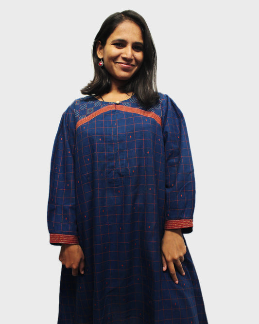 Threaded Elegance Kurti - Blue