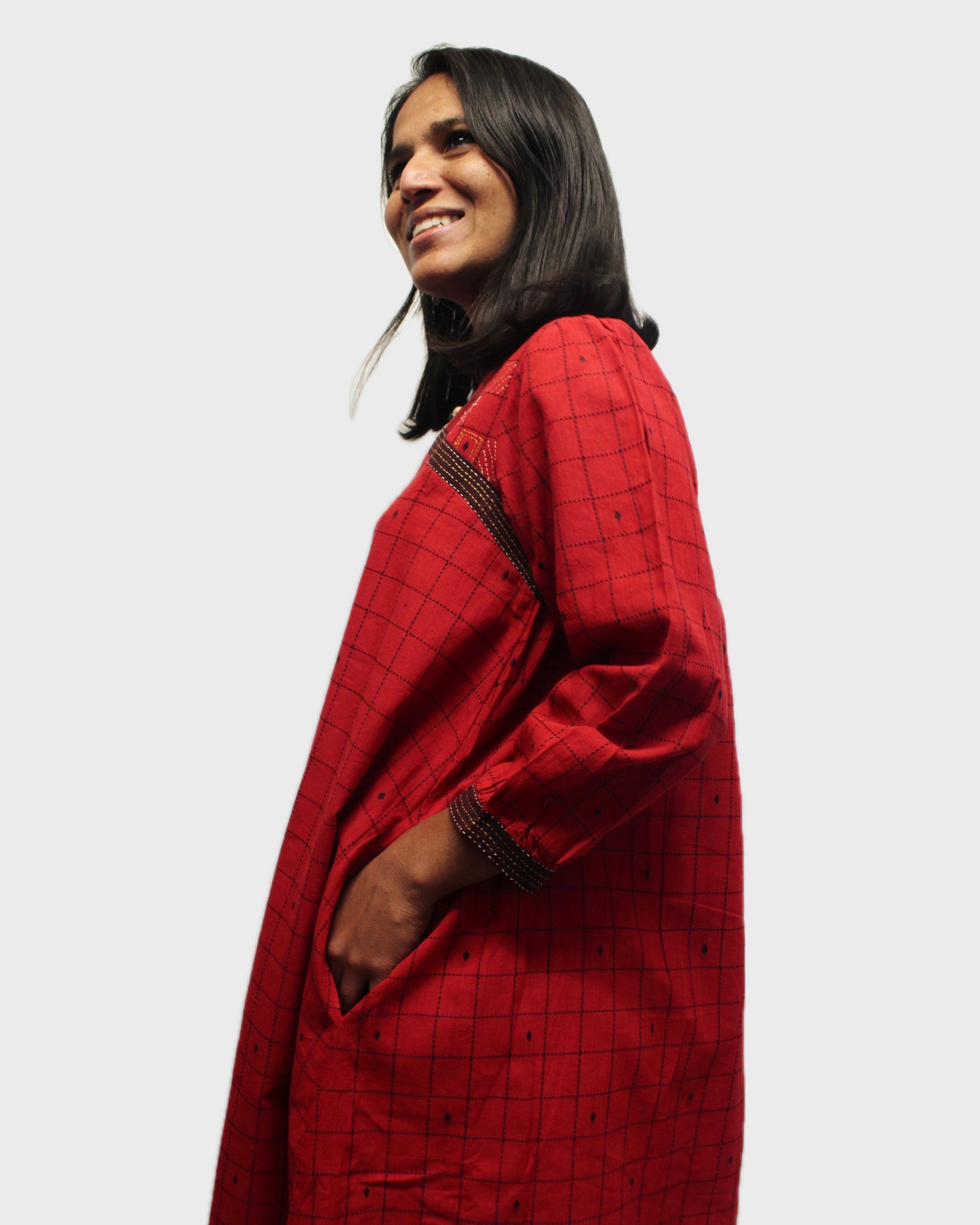 Kantha Katha Kurti - Red