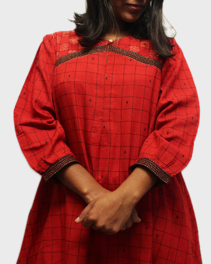 Kantha Katha Kurti - Red