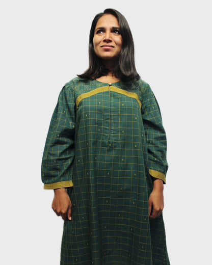 Kantha Katha Kurti - Green