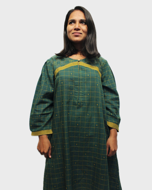 Threaded Elegance Kurti - Green