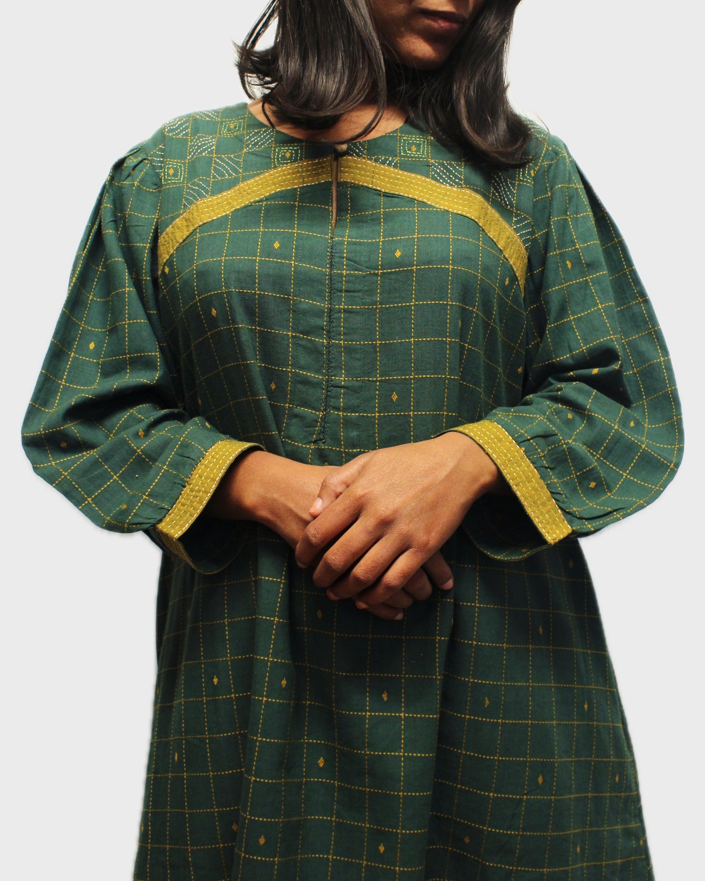 Kantha Katha Kurti - Green