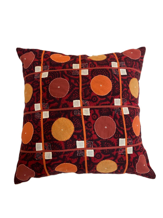 Cushion Cover Cotton Applique - Multiple Colors