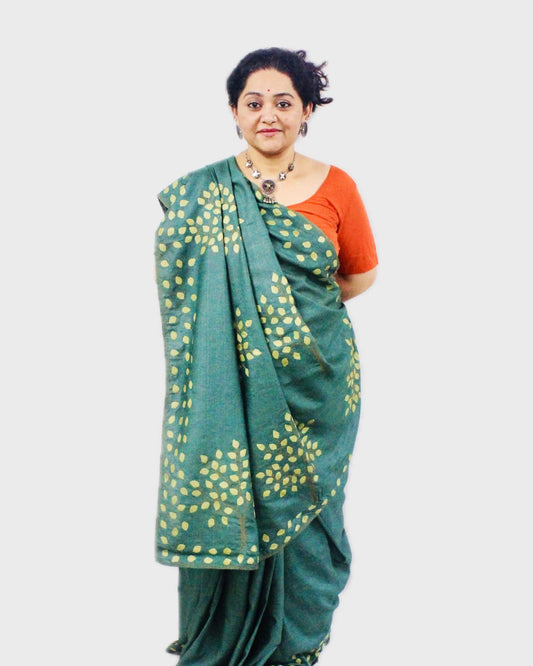 Silk Tree Appliqué Saree