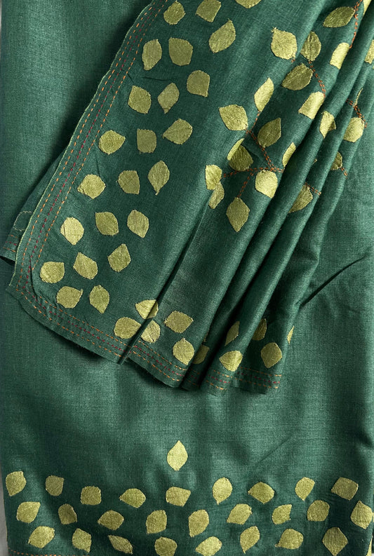 Silk Tree Appliqué Saree