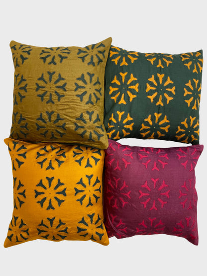 Cushion Cover Cutwork Silk - Multiple Colors