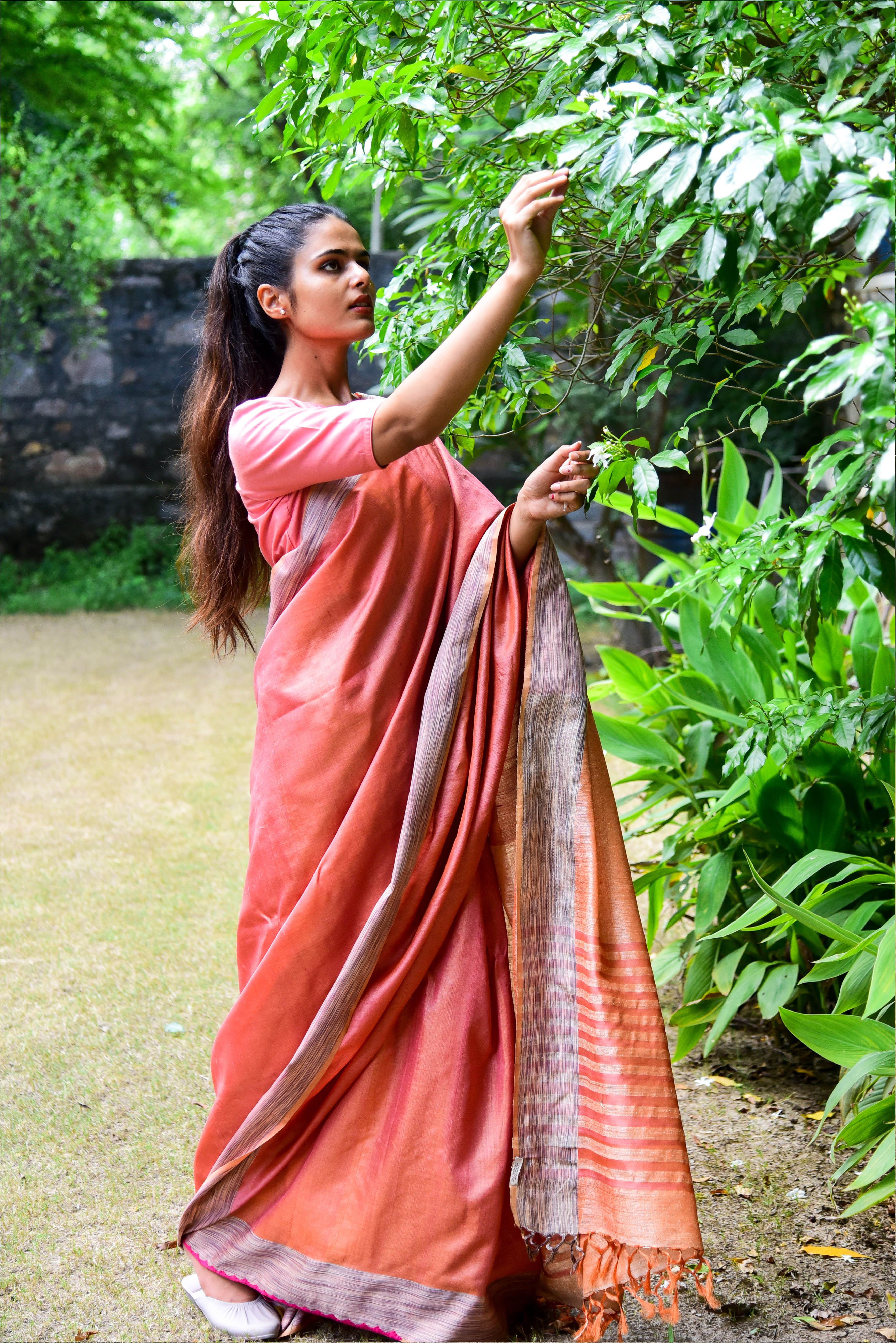 Linen handwoven sari