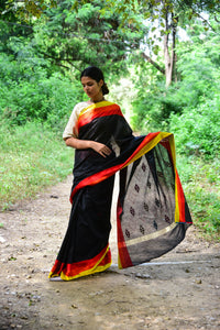 Chanderi silk patch work sari