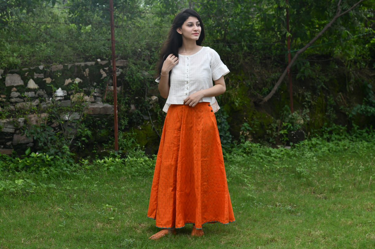 Orange Long Skirt