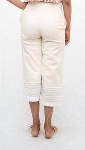 White Applique Pants- Raab