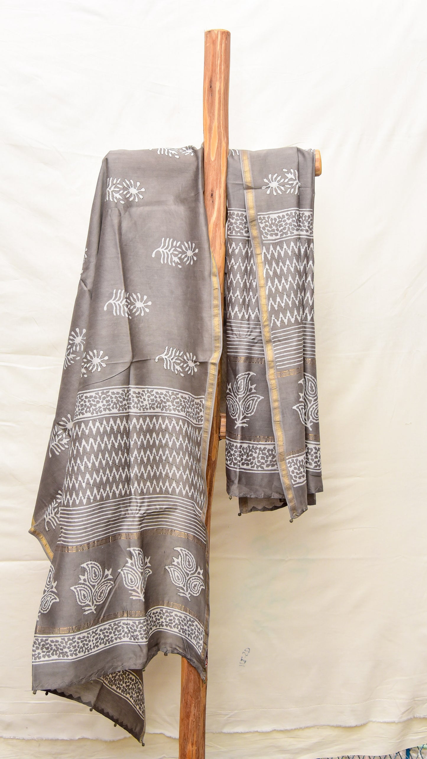 Silk Tanka Embroidery Dupatta with Zari Border