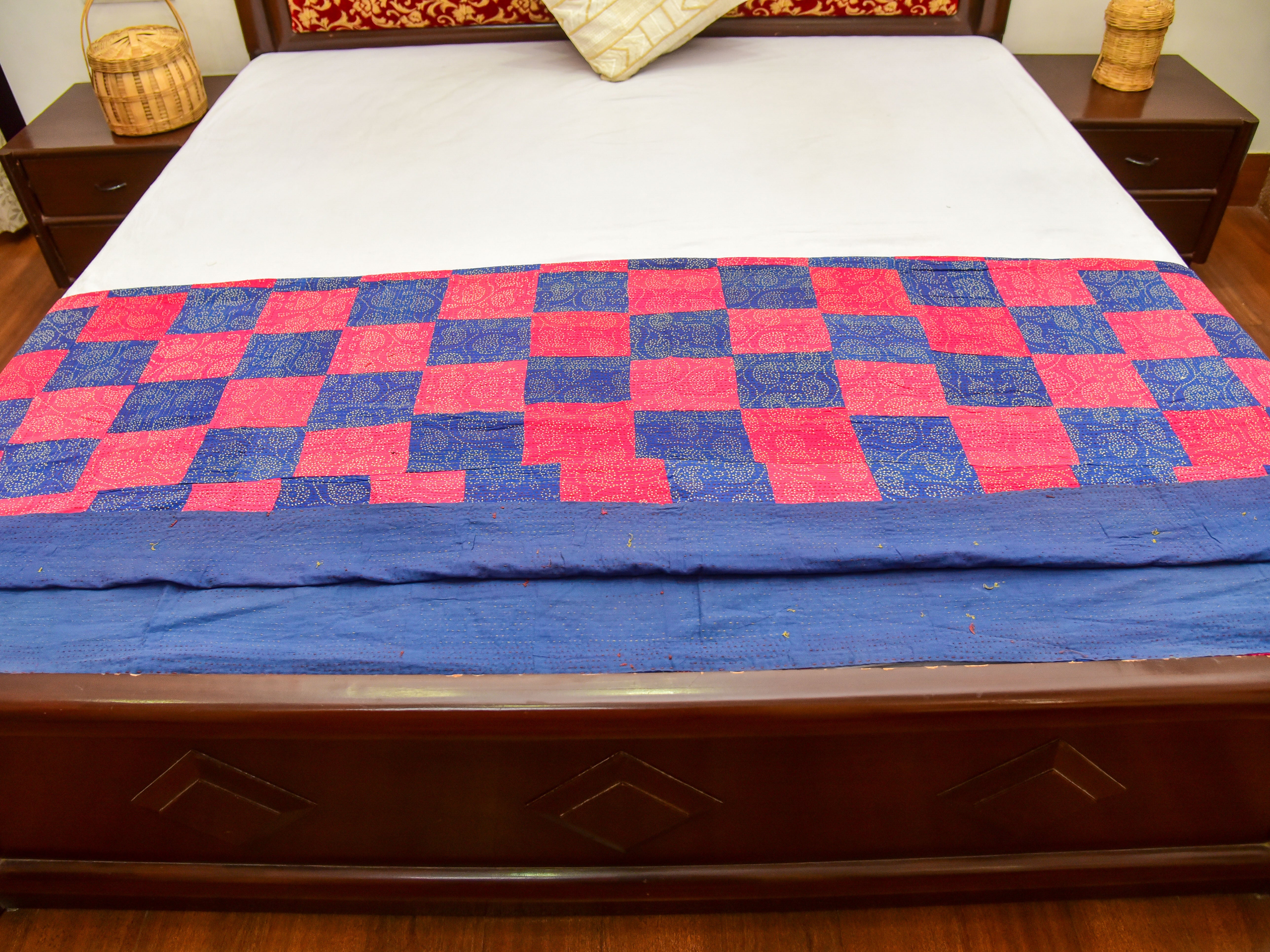 Printed Checkered  Single Bed Cotton Gudri