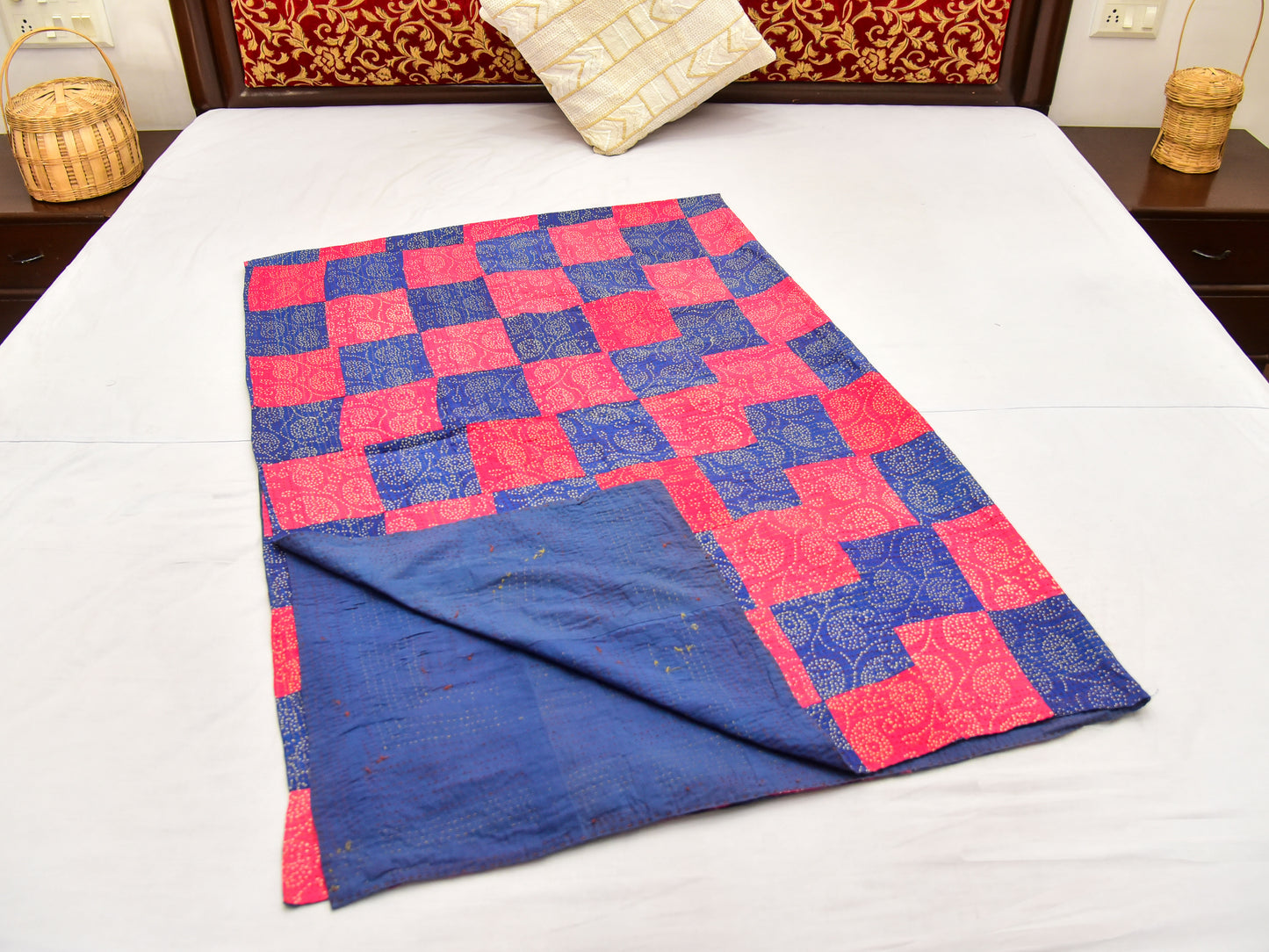 Printed Checkered  Single Bed Cotton Gudri