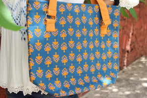 Yellow Belted Printed Shoulder Bag