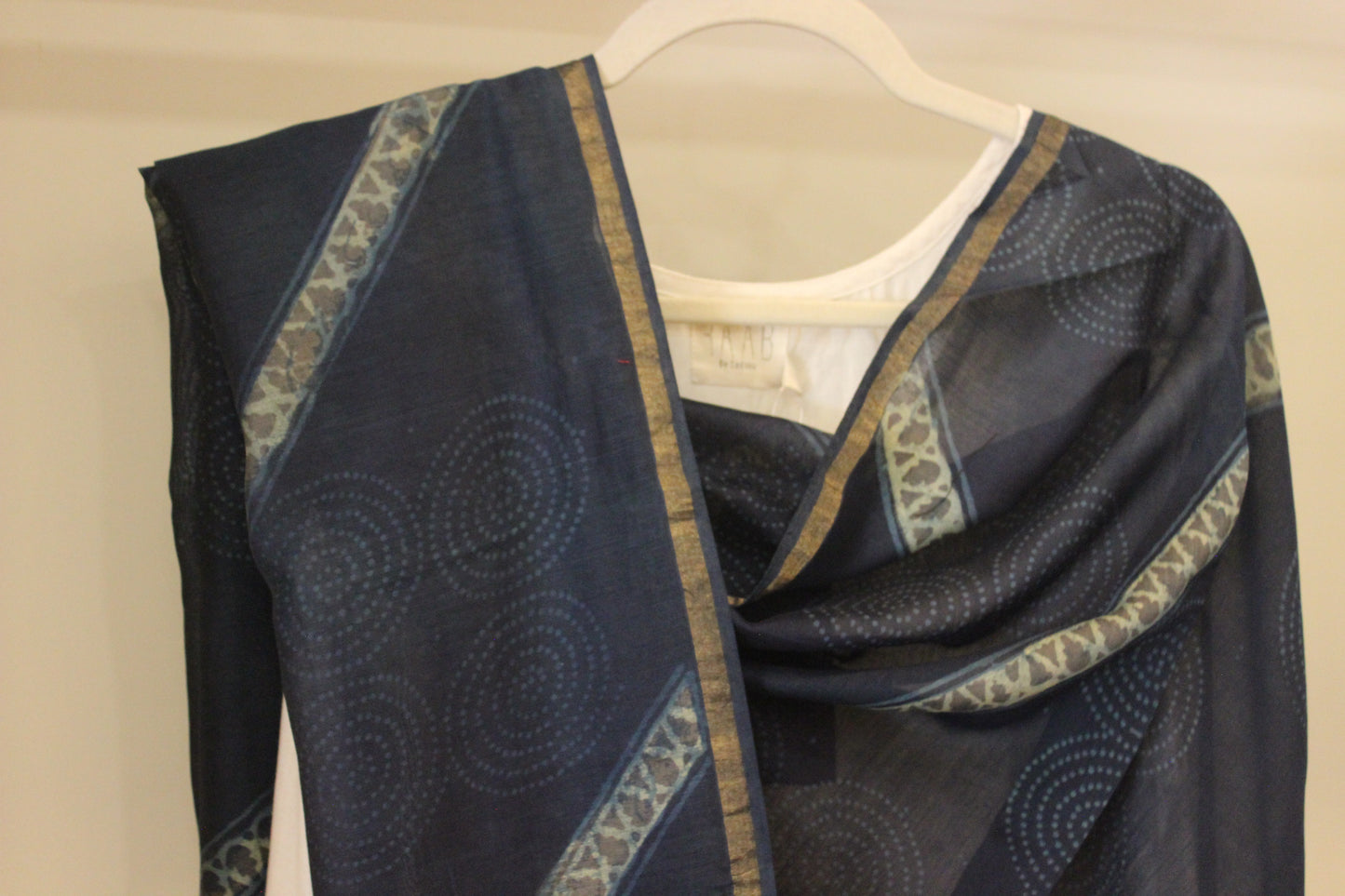 Dark Blue Silk Dupatta