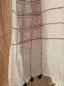 Hand Embroidered  Cotton Stole